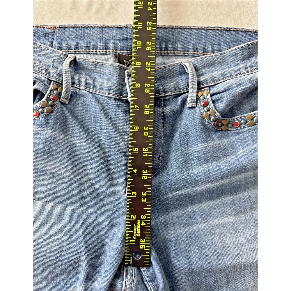 TRUE RELIGION Jeans Womens Size 31 Medium/Light Wash Embellished Pockets CHRISSY - Picture 10 of 16